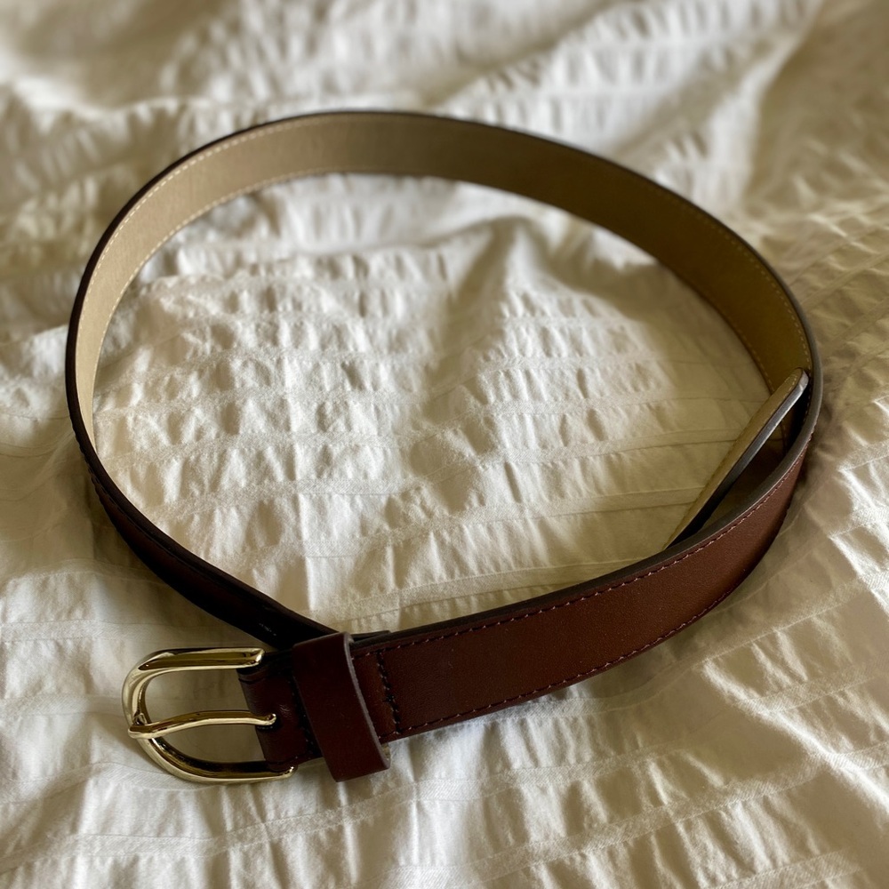 Target Brown Faux-Leather Belt with Gold Buckle